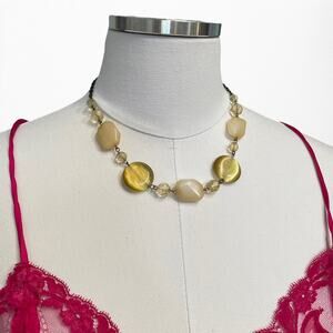 Vintage 90s station chain resin bead adjustable length necklace